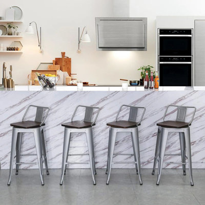Divya Swivel Counter Stool with Metal Frame