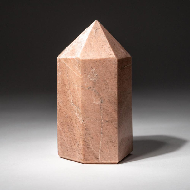 Feldspath saumon poli (2,2 lb), 4.75" H x 3" W x 2.5" D