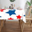 Red Blue Star Print Independence Day 60" x 120" Scalloped Rectangular Tablecloth for Dining-129419603-129419608