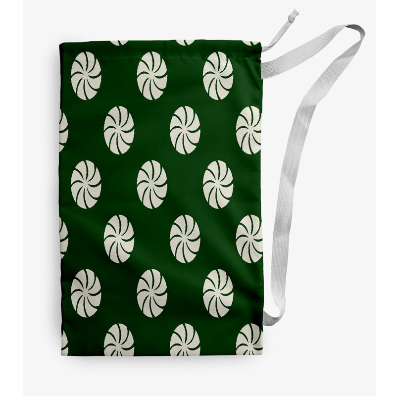 Sac à linge Whirl of the Season, Petit (H 29 po x l 18 po), Vert/blanc