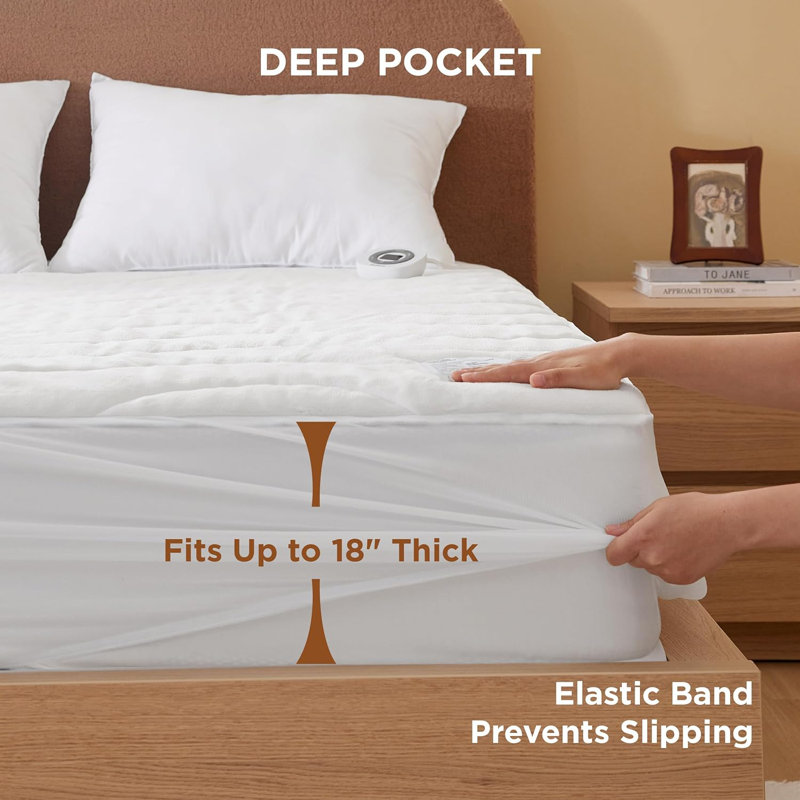 Surmatelas chauffant en polaire, Lit simple