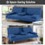 Canapé-lit futon avec accoudoirs, porte-gobelets et fonction inclinable, idéal pour les salons confortables-647294866