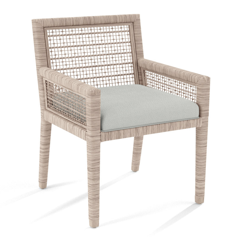 Chaise avec accoudoirs Glinda, Bisque, Gros carreaux noirs; 0120-81
