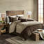 Édredon grand 7 pièces en faux suède brun - décor de chalet, oreillers décoratifs et suède-120945036-120945035