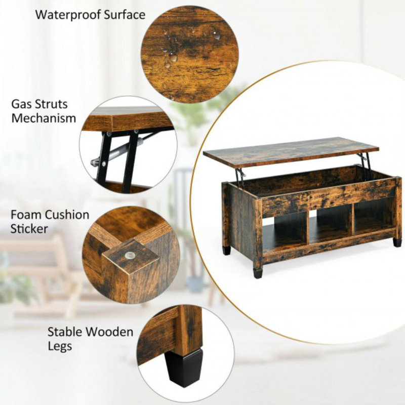 Camylle Single Coffee Table, Brown, Brown