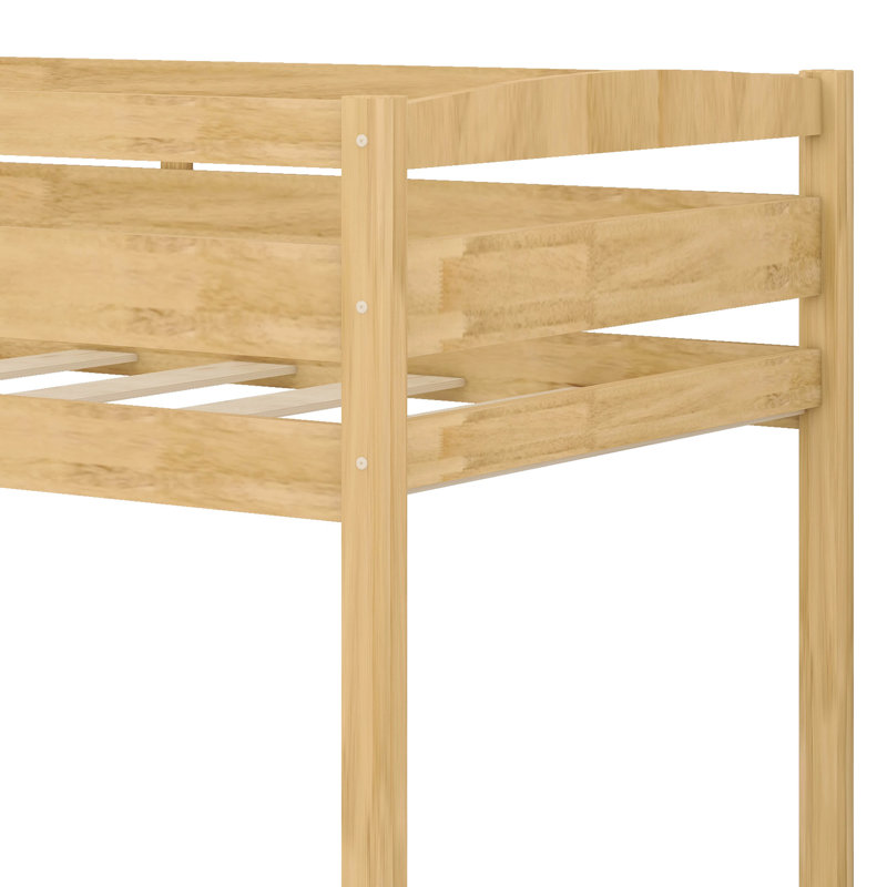 Twin Size Wooden Low Loft Bed With Included Ladder