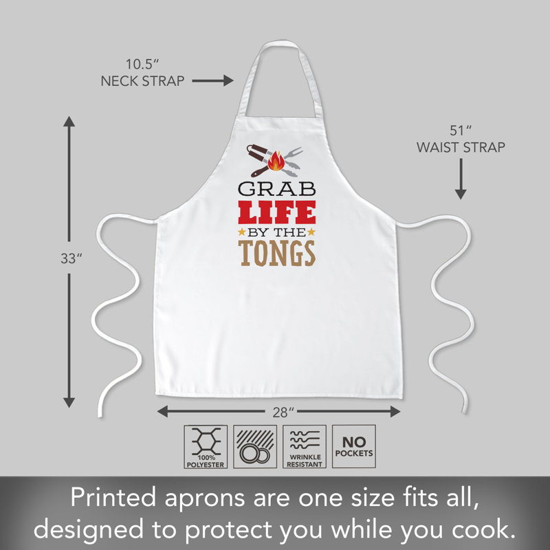 CounterArt Grab Life By The Tongs Kitchen Chef Apron