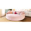 Chaise longue double rose de 260 cm de profondeur, revêtement en velours côtelé et ports de chargement