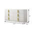 Commode contemporaine Basildon, blanc / or