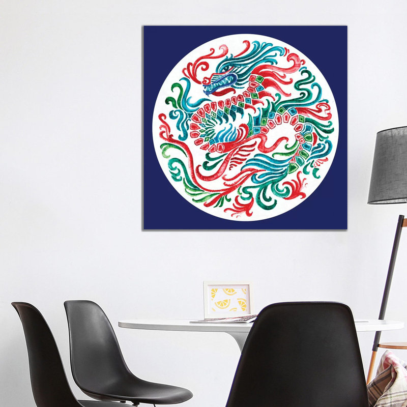 Flying Dragon by Eva Watts - Painting on Canvas, Wrapped Canvas, 93.98cm H x 93.98cm W x 1.91cm D