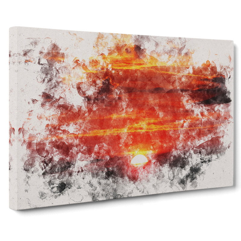 Red And Orange Sunset - Wrapped Canvas, 40cm H x 60cm W x 3cm D