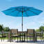 Parasol de patio rond de 9 pi avec base lestée de 19 lb - Inclinaison automatique, manivelle facile, parasol d'extérieur à auvent ventilé pour abat-jour - pour terrasse, balcon, porche, cour ou piscine par Pure Garden (bleu)-1605418826