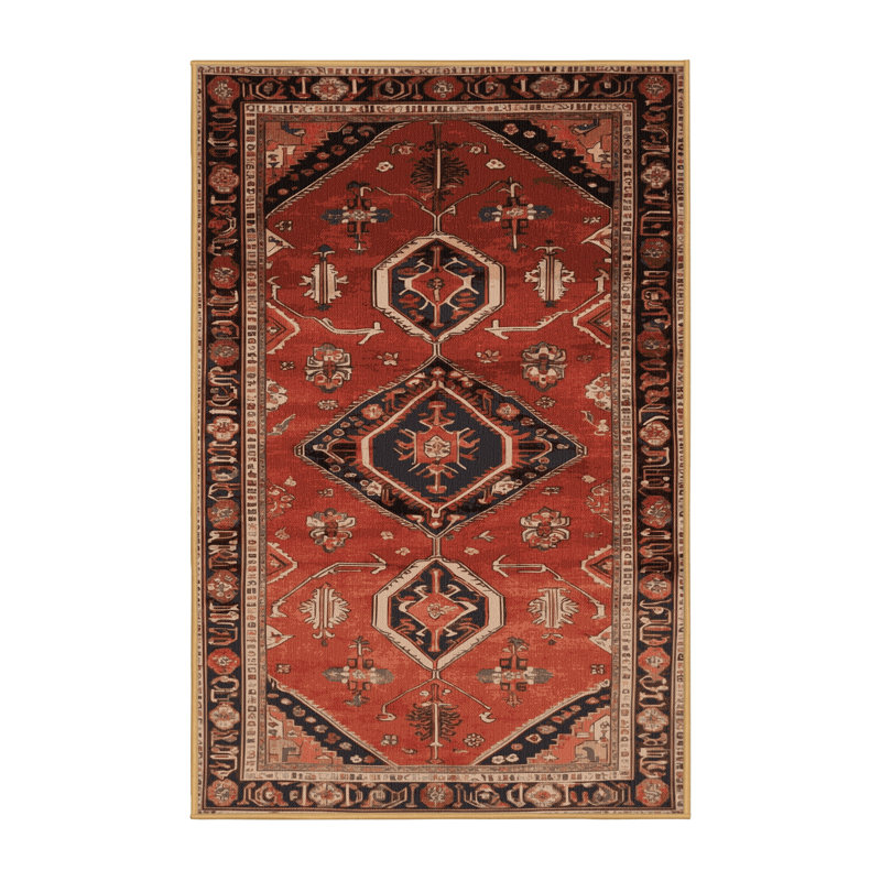 Machine Washable Persian Brown Area Rug, Rectangle 2' x 3'