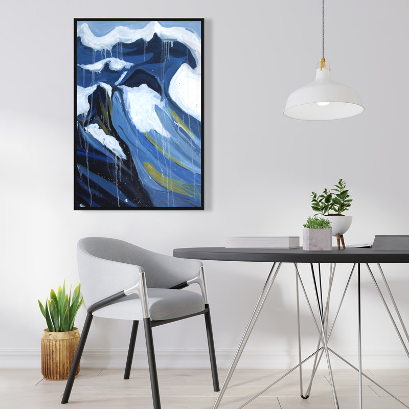 Wave in Motion - Marine Waves Framed Canvas Home Decor