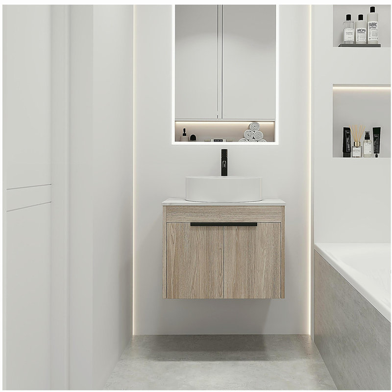 Ensemble de meuble-lavabo mural 24 po avec lavabo en céramique, 24"