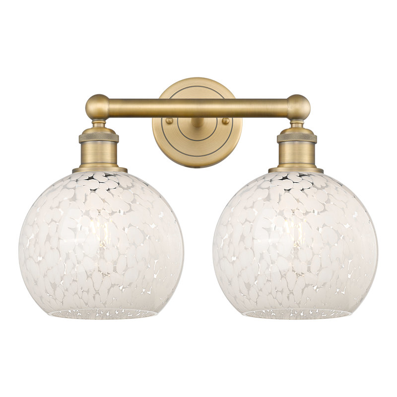 Éclairage pour meuble-lavabo à intensité variable 2 lumières Aakif, Laiton brossé