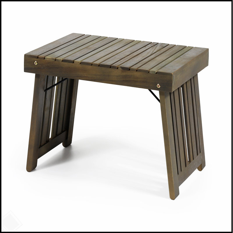 Table d'appoint en bois d'acacia de Kyoto avec design pliable, pour une utilisation intérieure et extérieure, durable et élégante