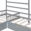 Lit plateforme simple gris avec rangement à 3 tiroirs - Pratique pour la vie quotidienne-406090491