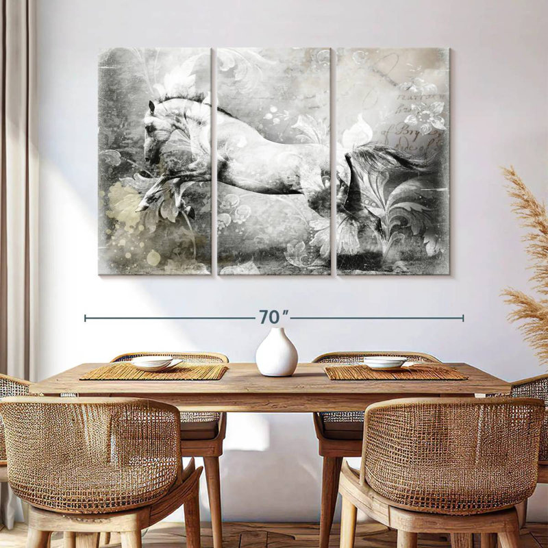 Brampt White Horse, 42" H x 65" W