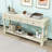 Versatile Wood Console Table with Three Drawers and Bottom Shelf-1422919014