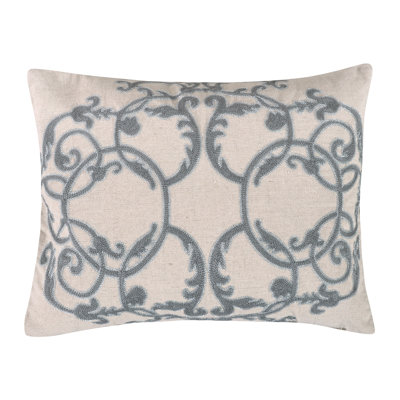 Rome Metallic Crewel Embroidered Pillow Pillow