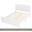 Lit plateforme double, lit plateforme en bois massif avec lattes de soutien et structure solide, sans sommier tapissier, blanc-804107844-804107842