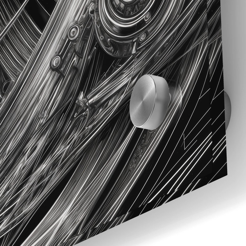  «Techno Face 1» par KIR.DART, art mural en verre acrylique, 36 po x 36 po