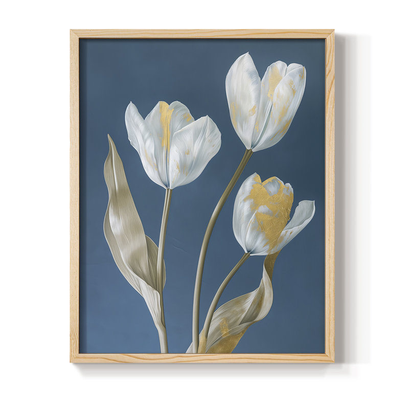 Impression encadrée FLORAL Series CLII - bois massif, H 11 po x l 9 po