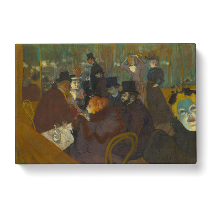 At The Cabaret by Henri De Toulouse-Lautrec - Wrapped Canvas, 35cm H x 50cm W x 3cm D