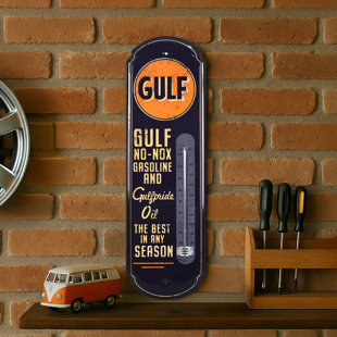 American Art Decor Gulf Vintage Thermometer - Indoor/Outdoor Retro Sign