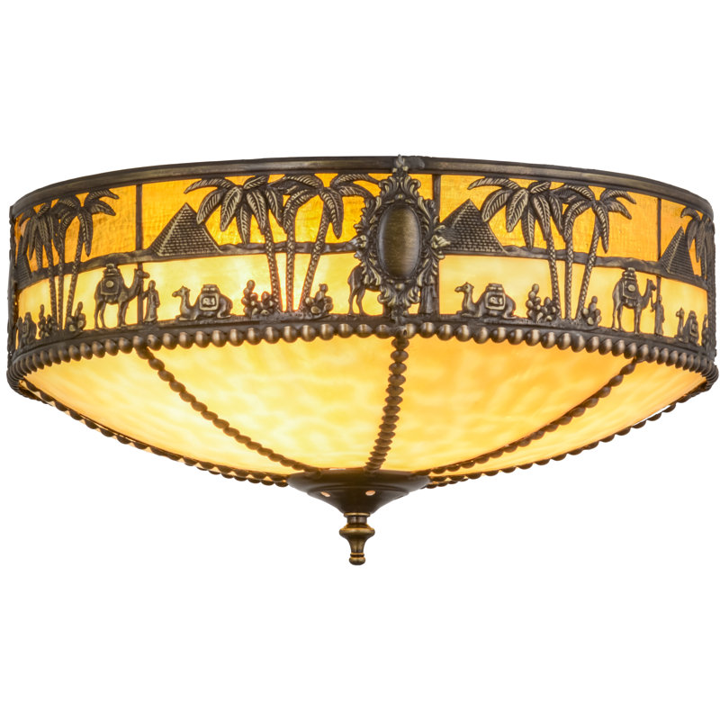 Meyda Tiffany & Stained Glass 3 - Light Flush Mount