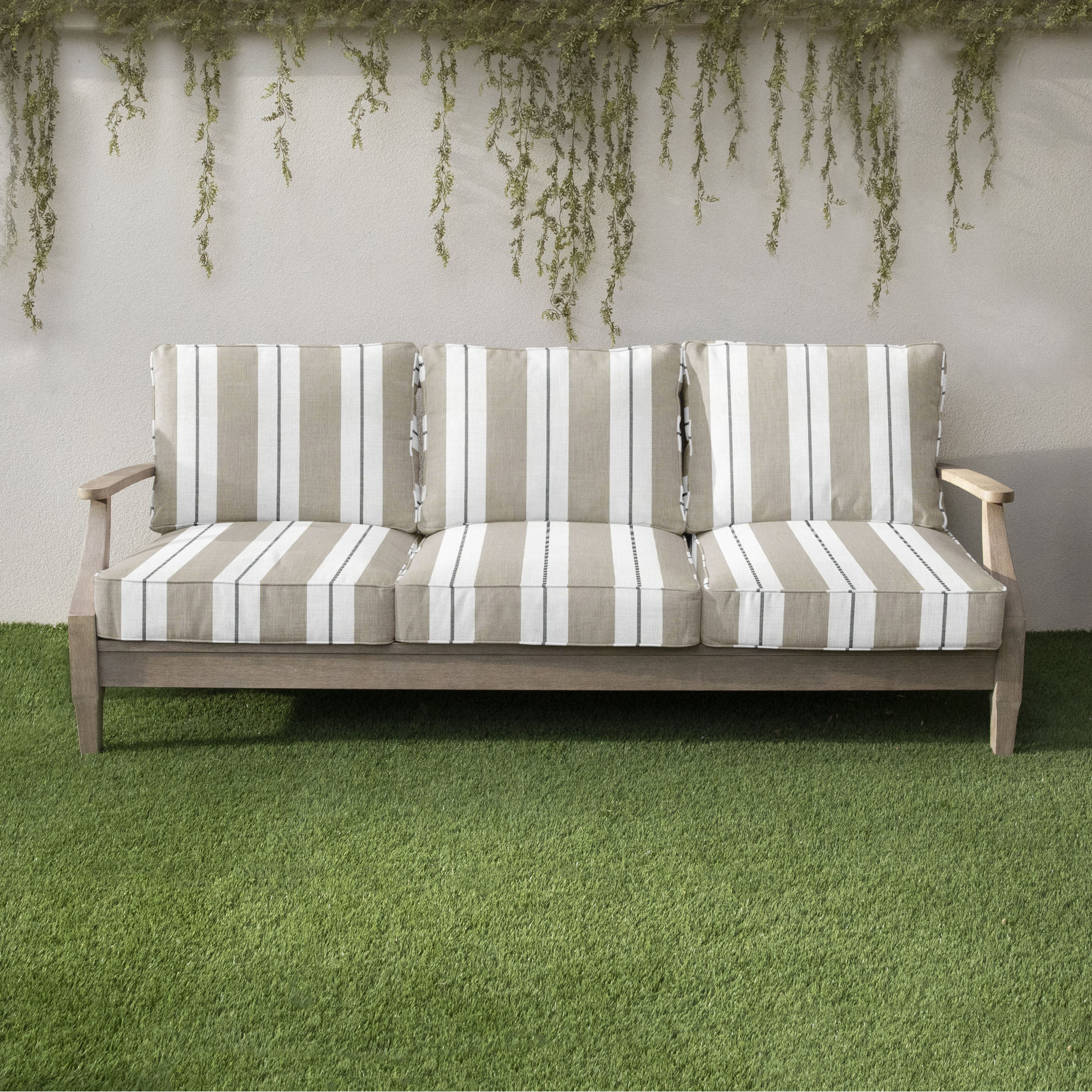 Deana Indoor/Outdoor Sunbrella Seat/Back Cushion, Navy Stripe Sunbrella®, 27" W x 30" D