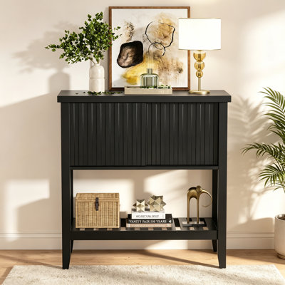 31.5" Entryway Console Table with Sliding Drawer Doors and Storage Shelf for Hallway