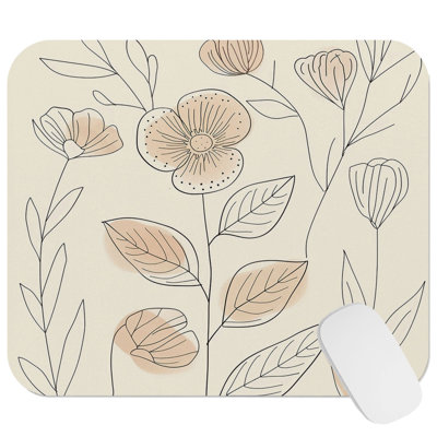 Botanical Minimalist Boho Plants VIII Bohemian Gaming Cute Office Laptop Desk Pad Gift Mat Square Rectangle Non-Slip Mousepad