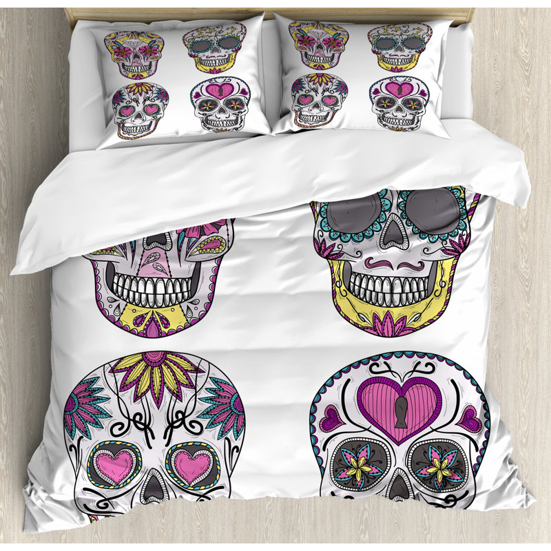 Eclectic Floral Duvet Cover, King Duvet Cover + 2 King Shams