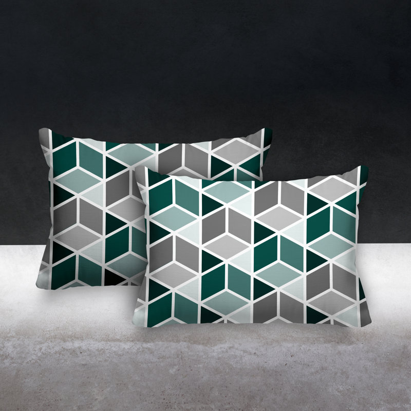 No Decorative Addition Outdoor Reversible Throw Pillow, Emerald