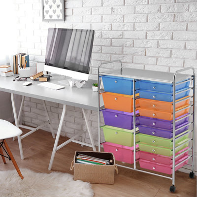 Barksdale 15-Drawer Utility Rolling Organizer Cart
