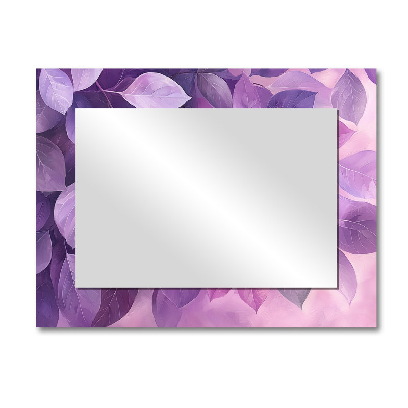 Lilac Leaves Canopy Of The Forest I - Floral Wall Mirror Art - Printed On Metal, 30" x 40"