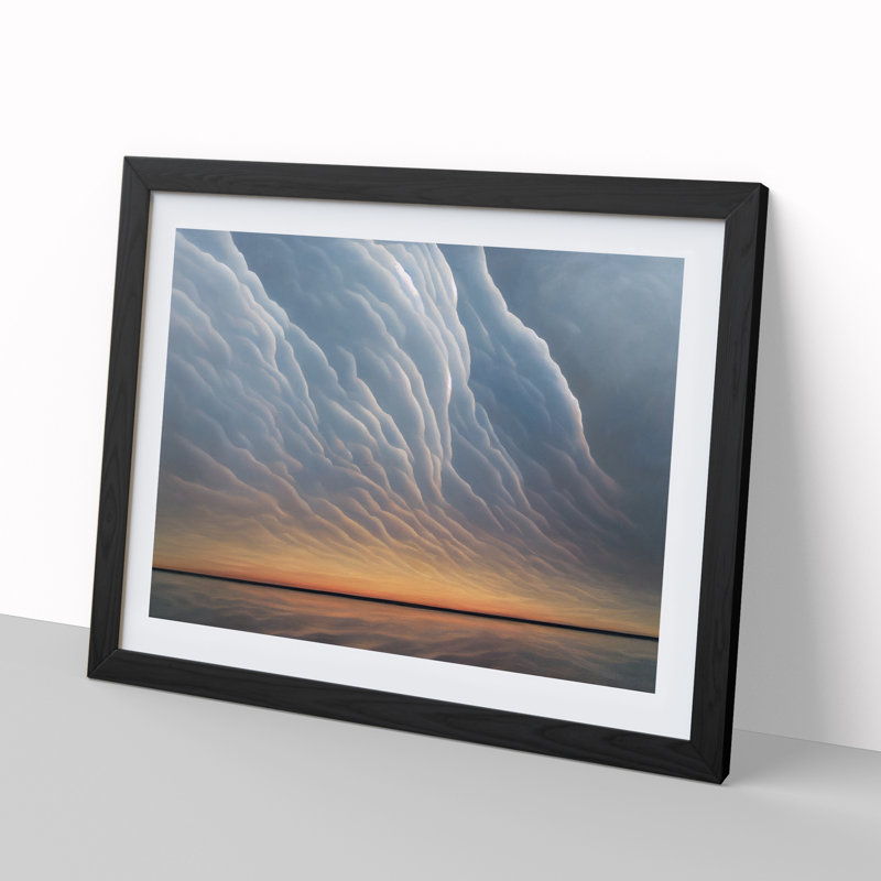 XH1022-429X Agile Clouds - Single Picture Frame Painting, Black Framed, 46cm H x 64cm W x 2cm D