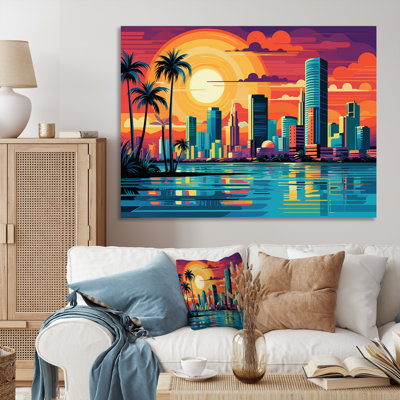 Pop Art Miami Cityscape I - Pop Art Wall Decor