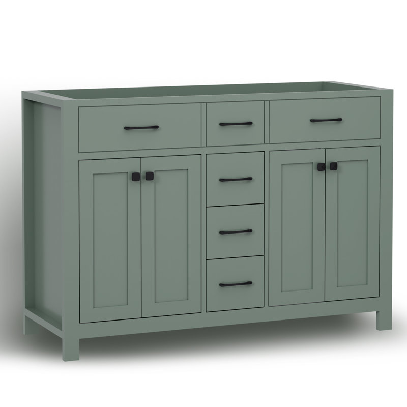 48" Double Bathroom Vanity Base Only, Sink not Inlcuded, Green