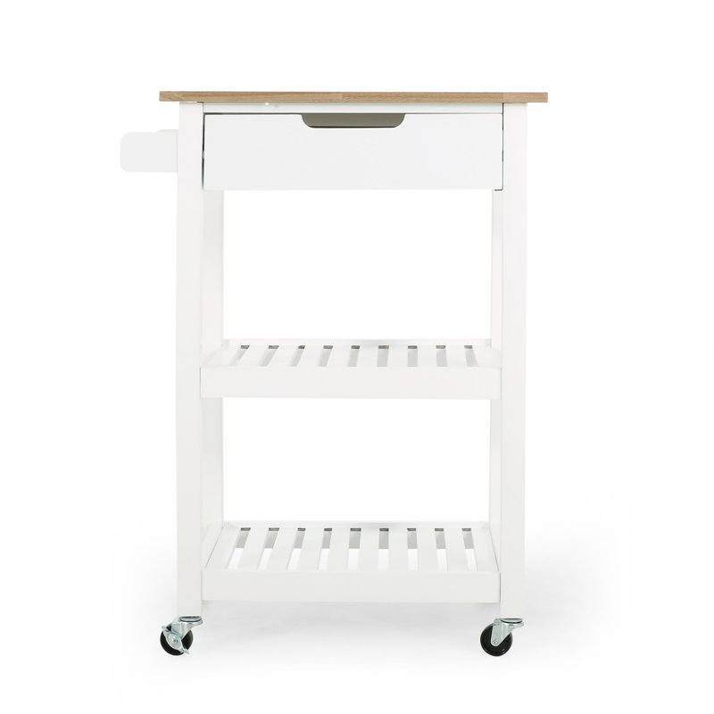 Wood Kitchen Cart, White