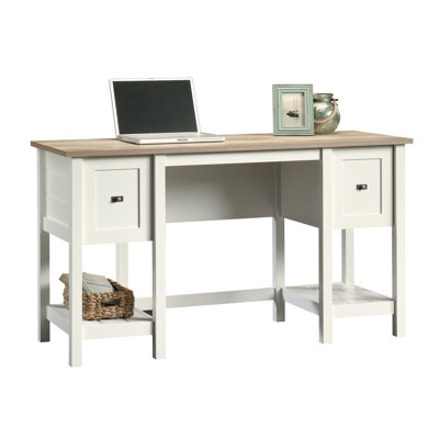 Bureau Coastal avec lot classeur latéral, finition blanche