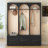 Farmhouse Hall Tree with Arched Design, Storage Bench, Drawers & Hooks, Black-498270573