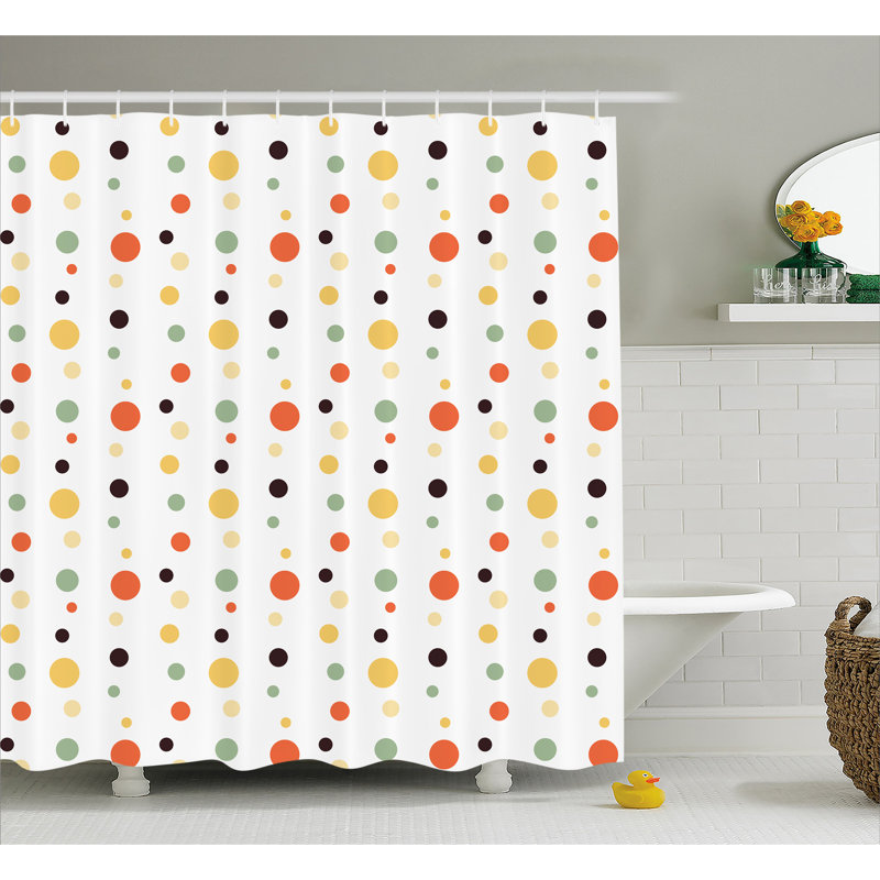 Velasquez Geometric Shower Curtain with Hooks Included, 69" H x 75" W
