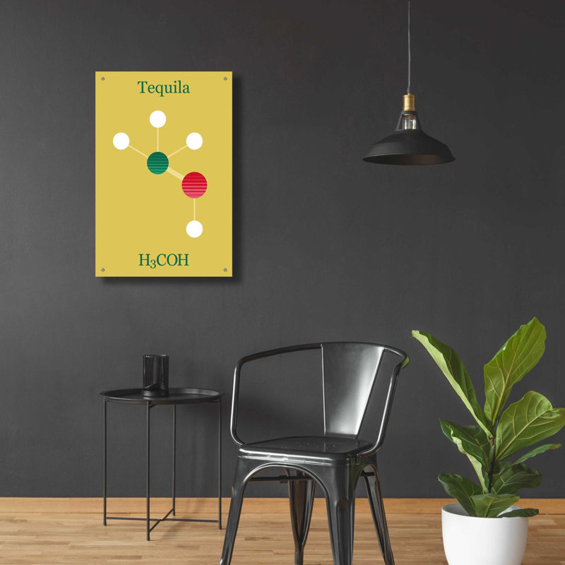 'Tequila Molecule' by Epic Portfolio, Acrylic Glass Wall Art, 36" H x 24" W x 0.2" D