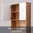 70.5in H Over-the-toilet Storage Cabinet, Two-tone Wood/white Bathroom Organizer With Soft-close Asymmetrical Doors & 5-position Adjustable Base