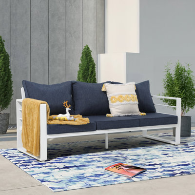 Bucy 71.3" Wide Outdoor Patio Sofa with Cushions by Wade Logan
