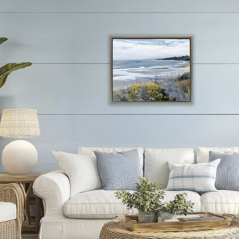 Cadre flottant Reflections of Blue, design par Irena Orlov, Cadre flottant orme Montalcino, H 17 po x l 21 po