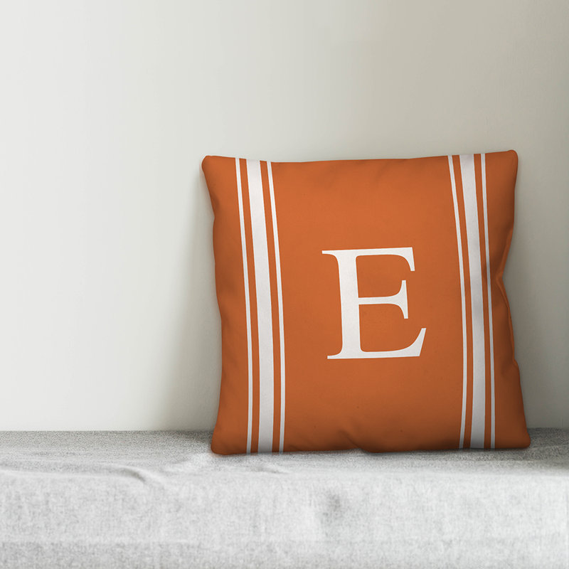 Striped Throw Pillow, E, Orange